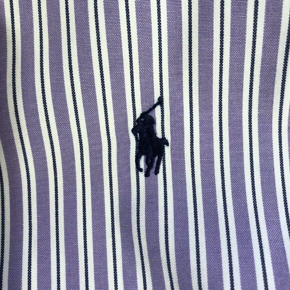 Ralph Lauren Shirt Men’s 16.5 34/35 | Purple & White | Long Sleeve Classic Fit - Picture 4 of 4
